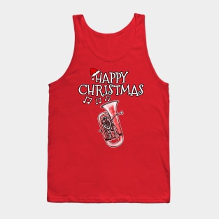 Christmas Euphonium Brass Musician Santa Hat Xmas 2022 Tank Top